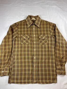 Vintage Levi’s Sportswear Plaid Flannel Shirt Men’s M Brown Green 1978 USA